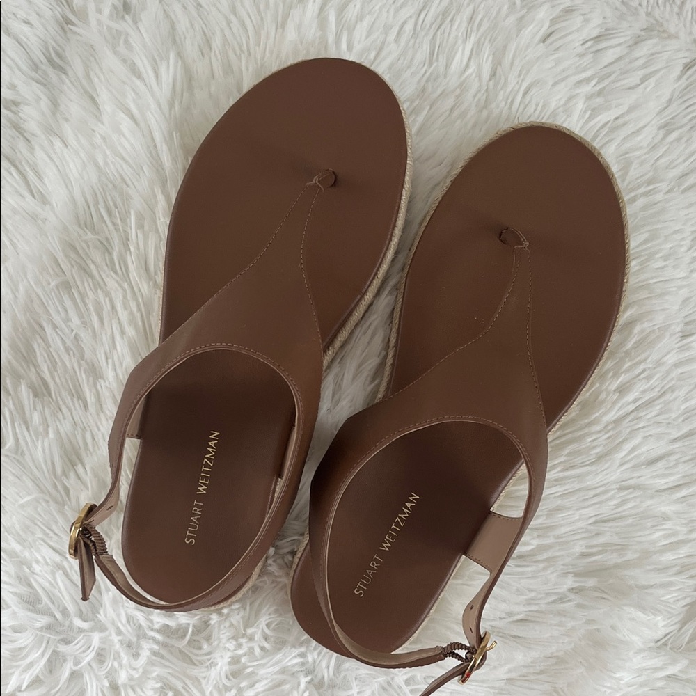 Stuart Weitzman Mykonos T-Strap Espadrille Sandals
